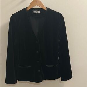 Vintage 80s-90s Black Velvet ACT III blazer